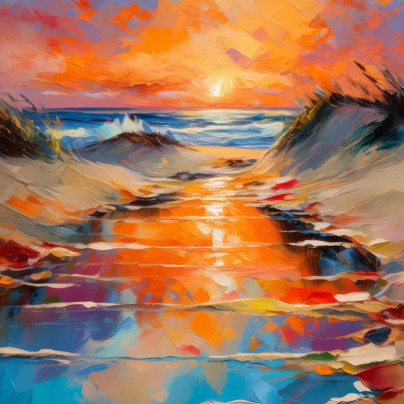 Painting: Dune Sunset Reflection