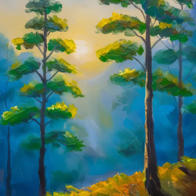 Painting: Early Morning Mist Rises