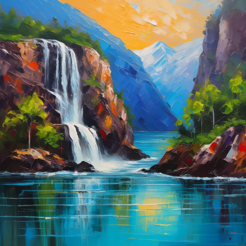 Painting: Echoes in the Fjord