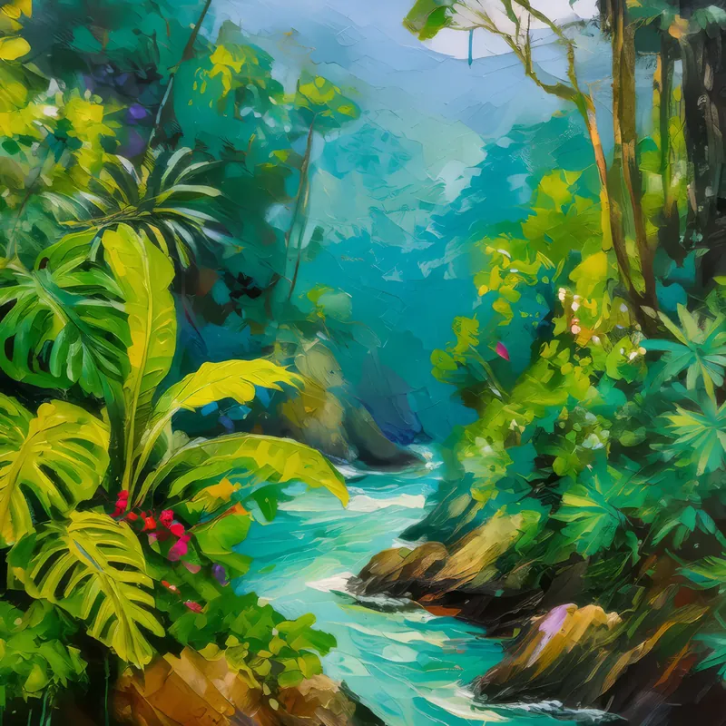 Painting: Emerald Jungle Chasm