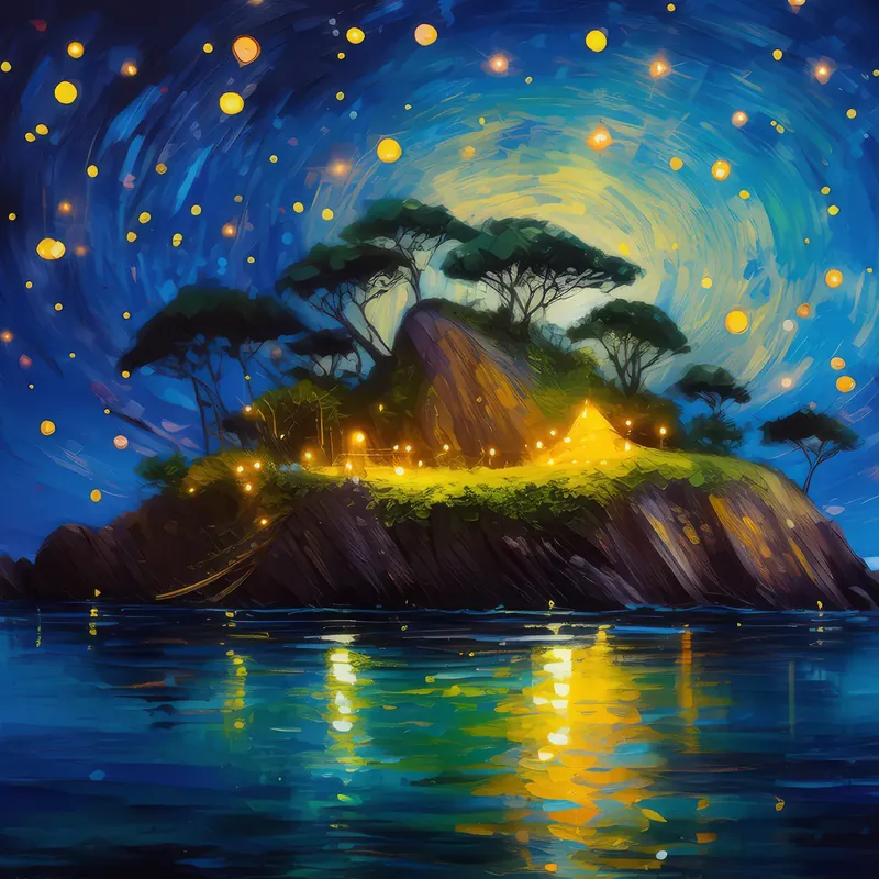 Painting: Enchanted Firefly Island