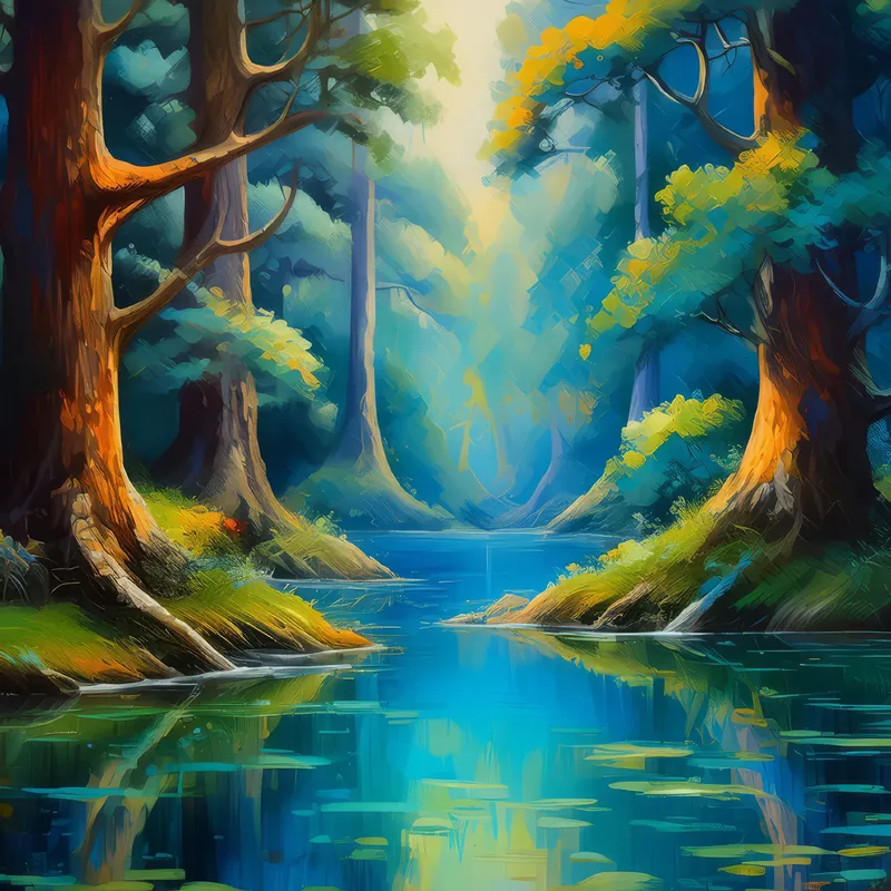 Painting: Enchanted Forest Lake