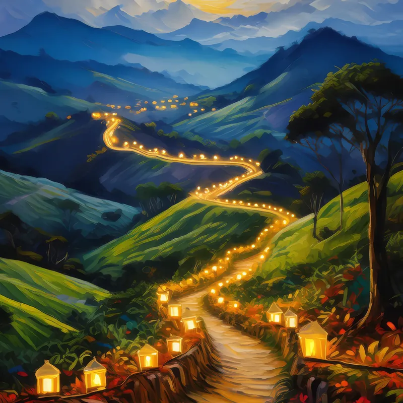 Painting: Enchanted Knoll Fairy Light Trail