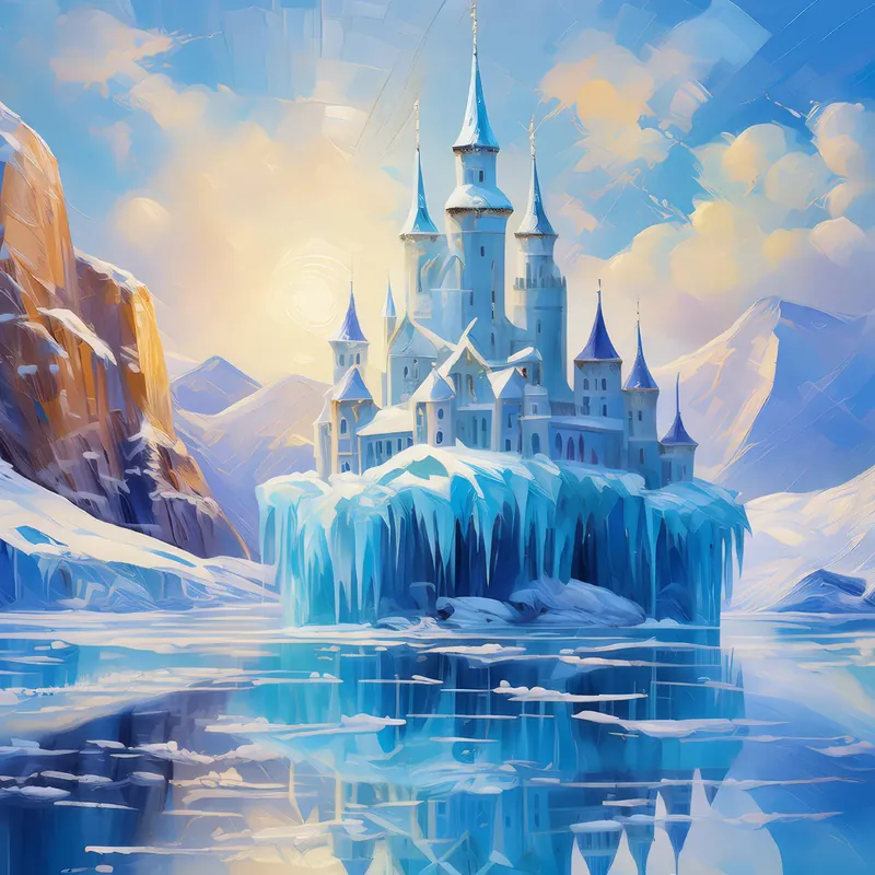 Painting: Enchanted Lake Ice Palace