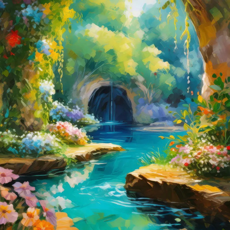 Painting: Enchanted Spring Grotto