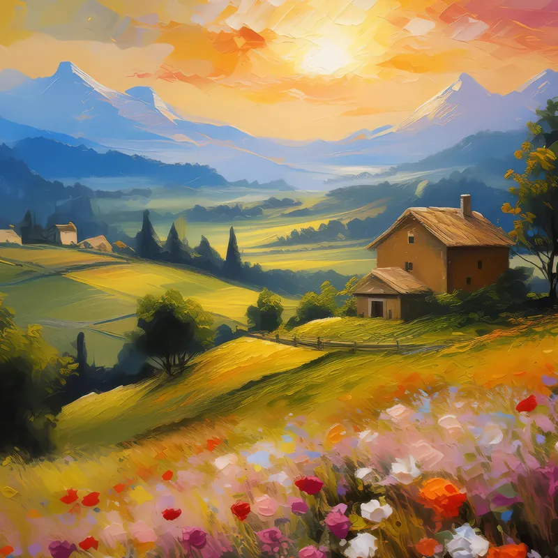 Painting: Enchanting Plateau Sunrise