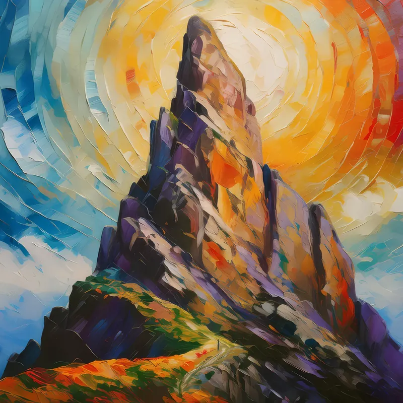 Painting: Enigmatic Crag Edifice