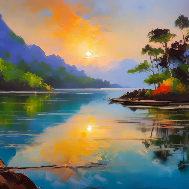 Painting: Evening Lagoon Glow