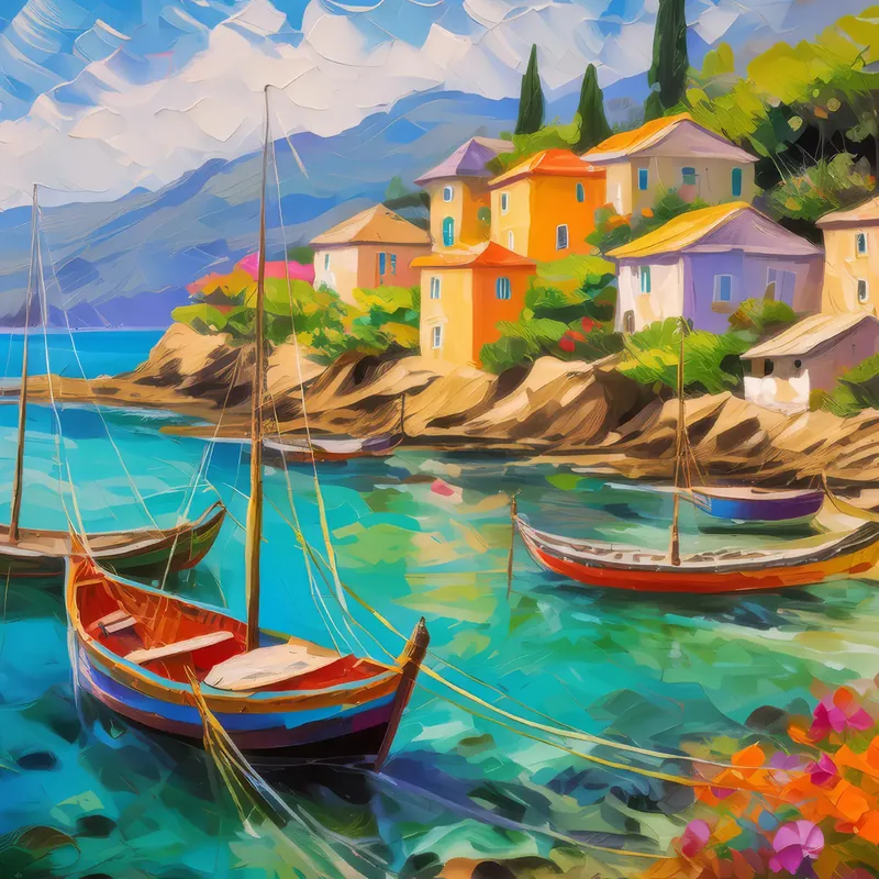 Painting: Fishing Village Charm