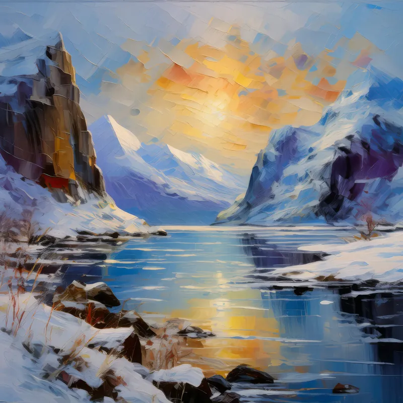 Painting: Fjord’s Frozen Expanse