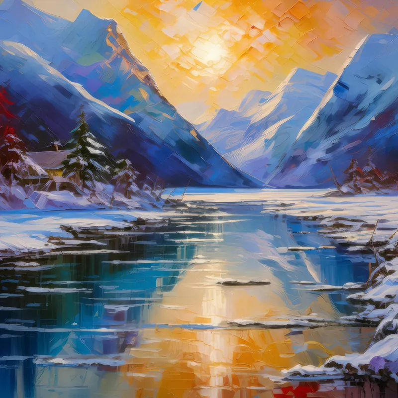 Painting: Fjord’s Frozen Majesty