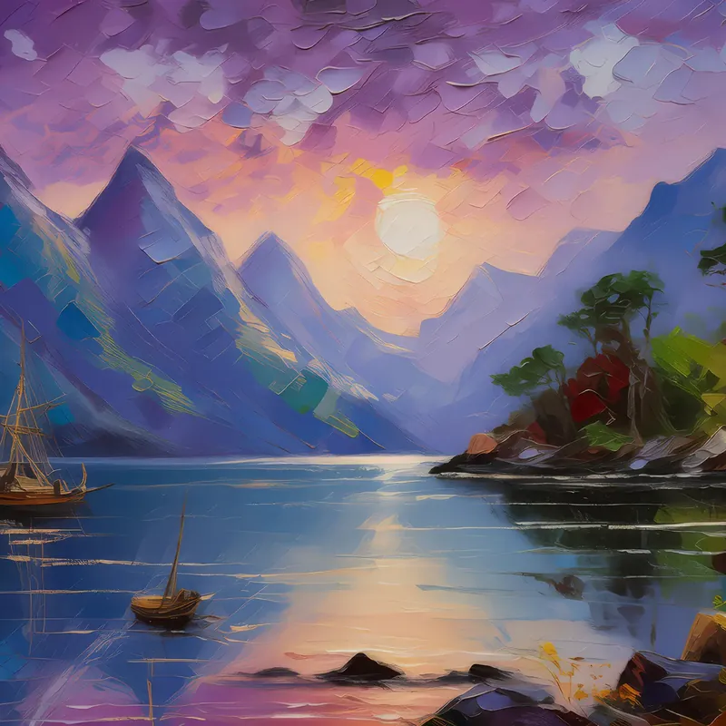 Painting: Fjord’s Tranquil Twilight