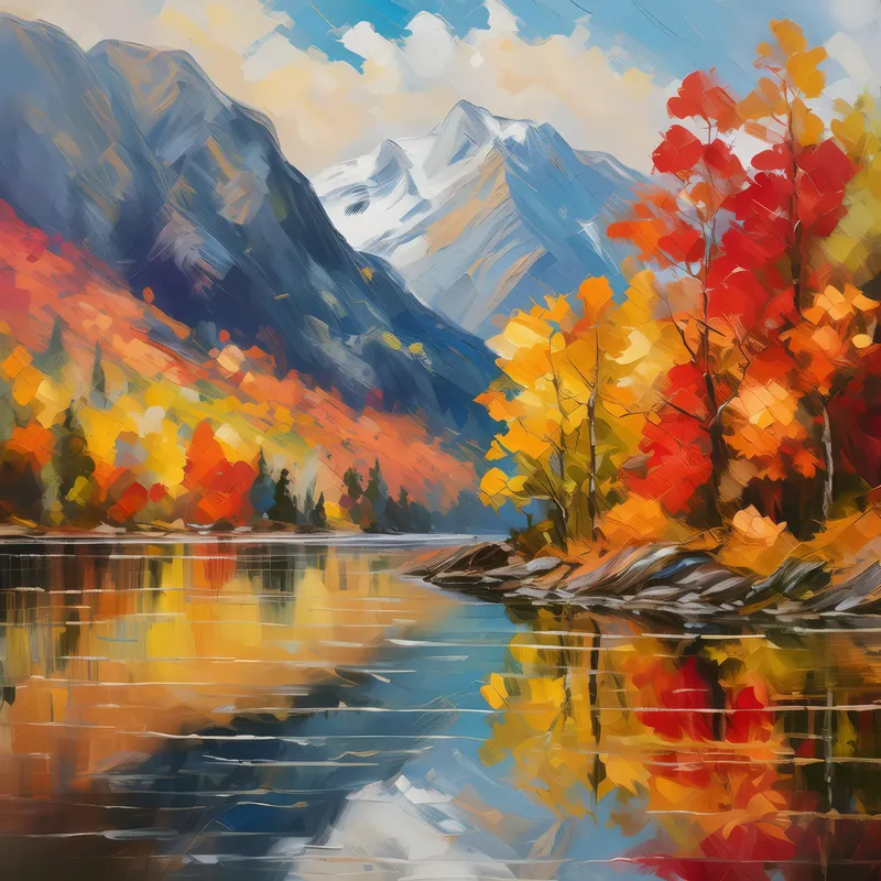 Painting: Fjord’s Vibrant Fall Tapestry