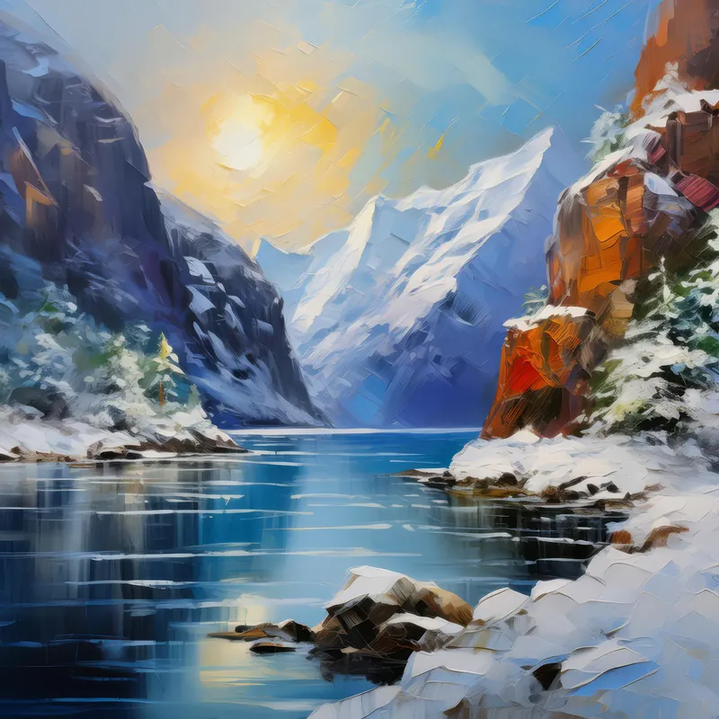 Painting: Fjord’s Winter Wonderland