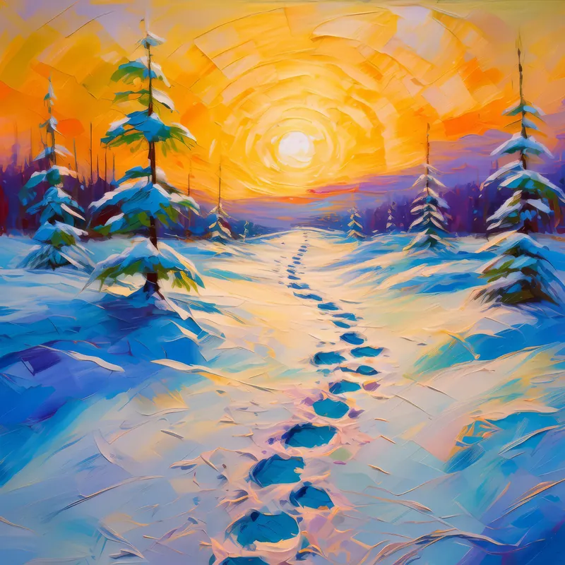 Painting: Fleeting Footprints in Boreal