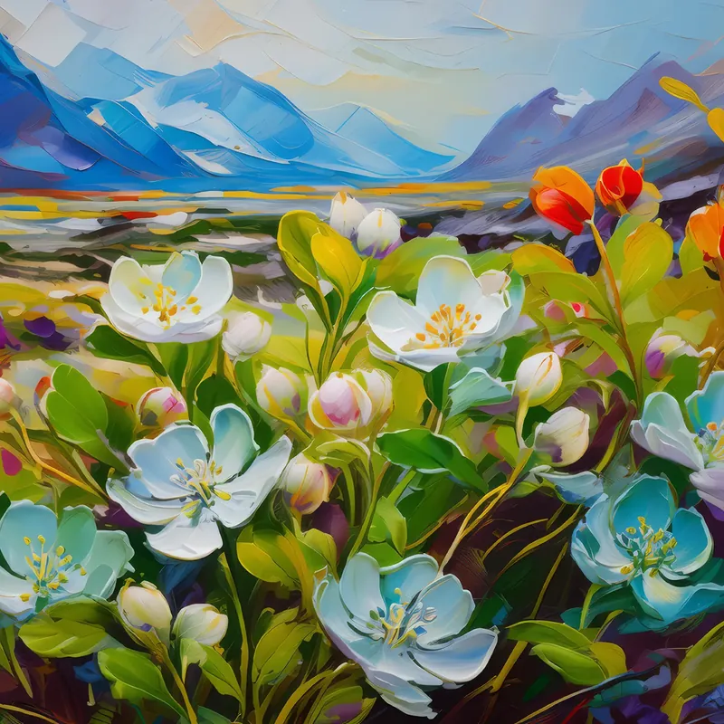 Painting: Flora Thriving in Arctic Desert