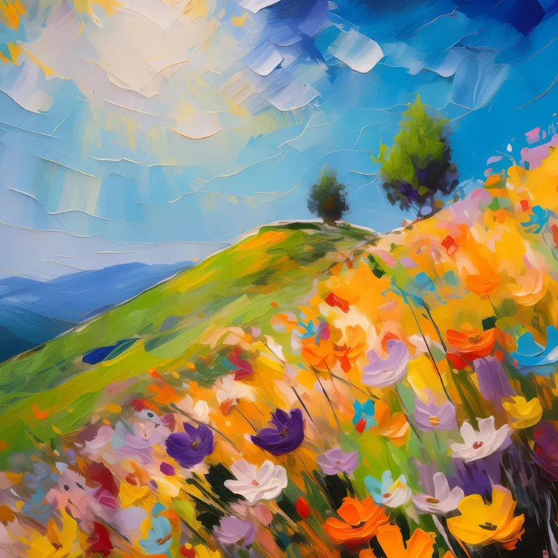 Painting: Flowering Hill in Spring