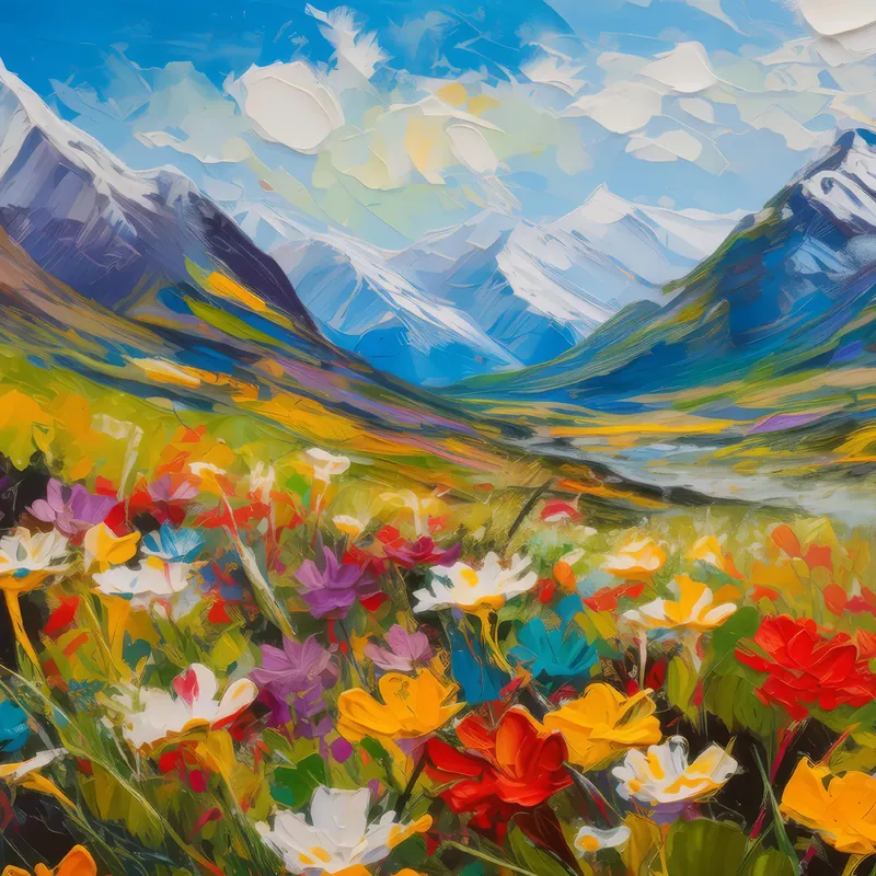 Painting: Flowering Tundra Valley