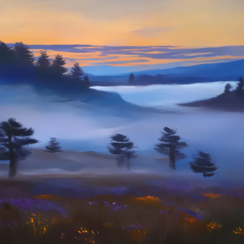 Painting: Foggy Dusk on the Moor