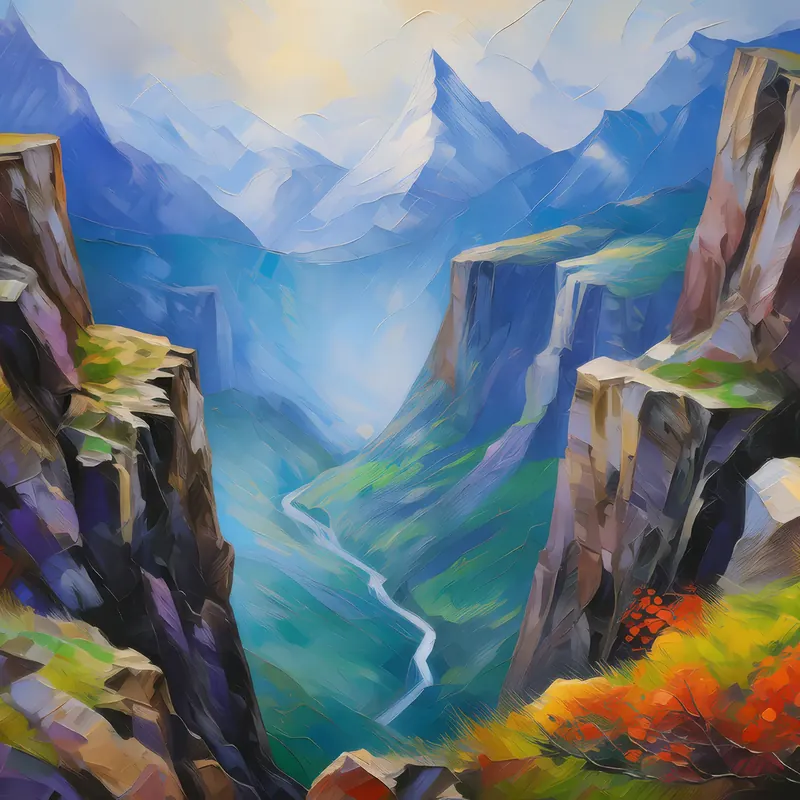 Painting: Foggy Mountain Chasm