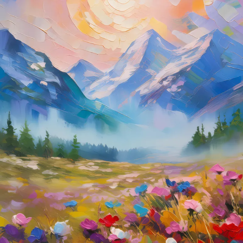 Painting: Foggy Mountain Morning