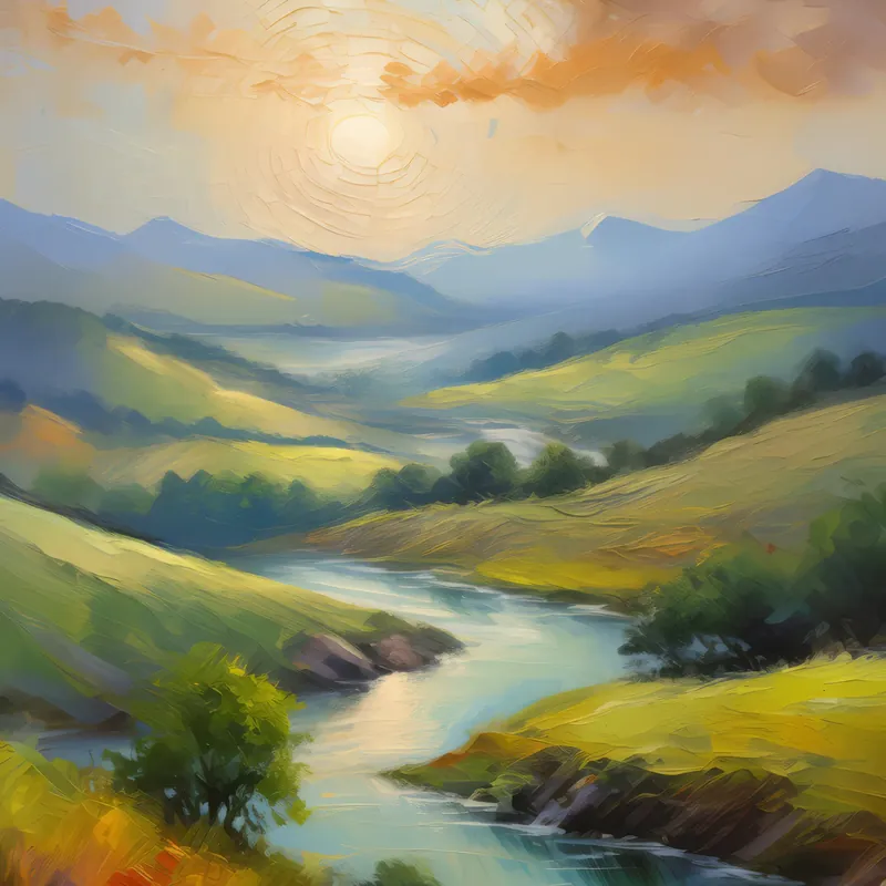 Painting: Foggy Valley Morning