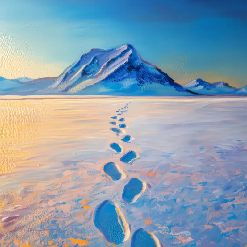 Painting: Footprints Across Arctic Desert