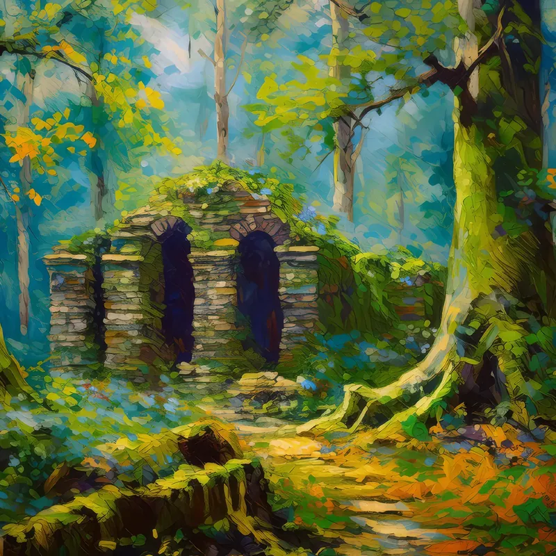 Painting: Forest Ancient Ruins