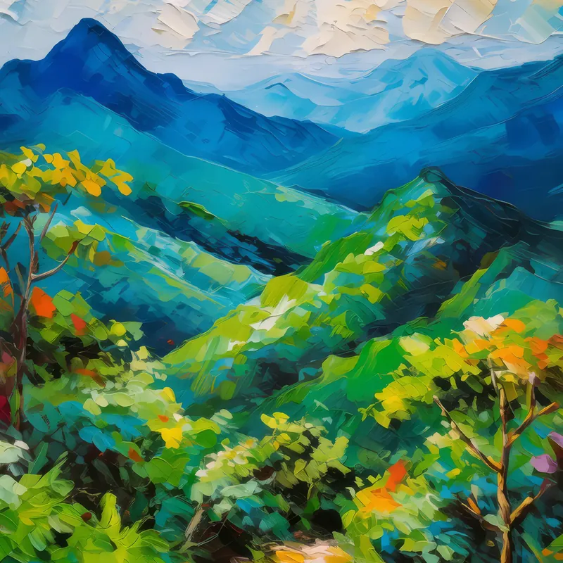 Painting: Forest Clad Mountain Ridge