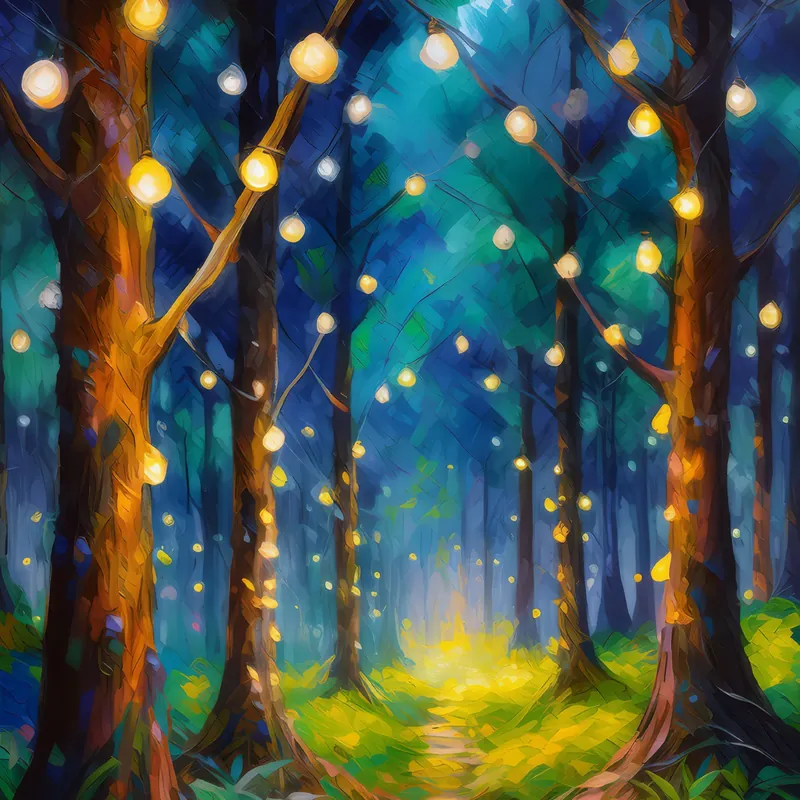 Painting: Forest Fairy Lights