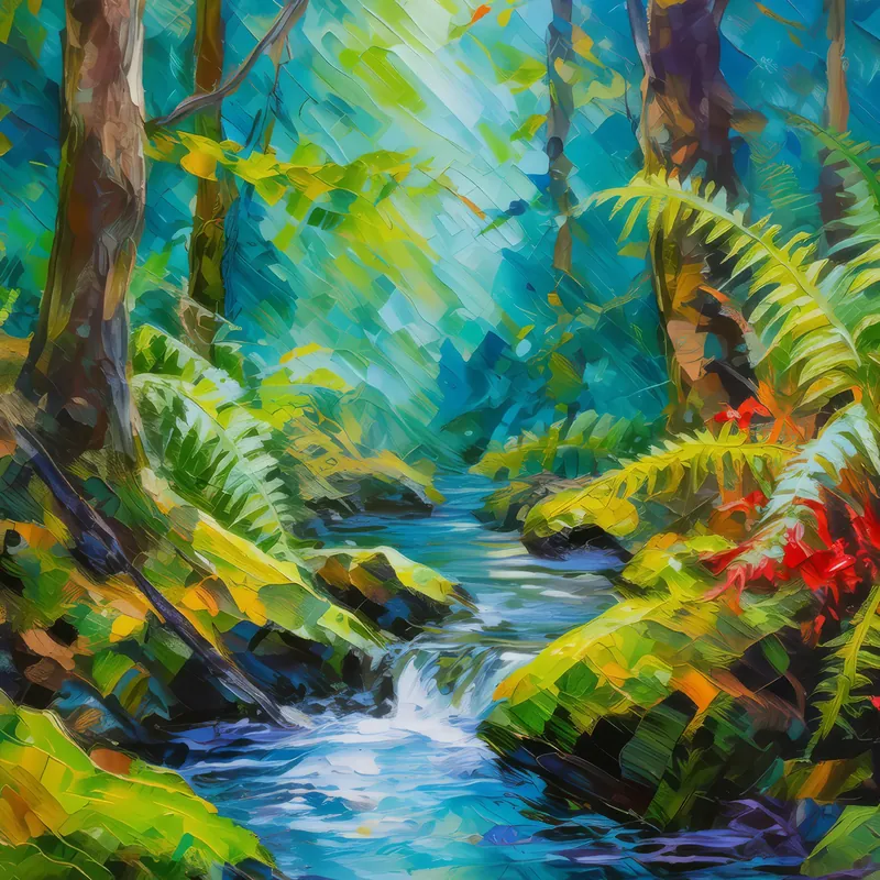 Painting: Forest Hidden Stream