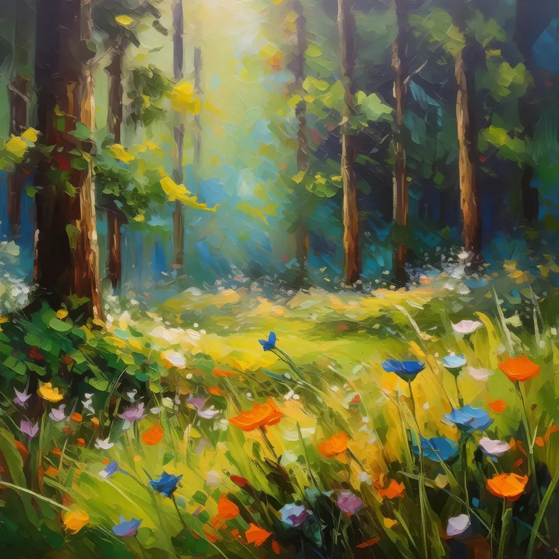 Painting: Forest Meadow Bliss