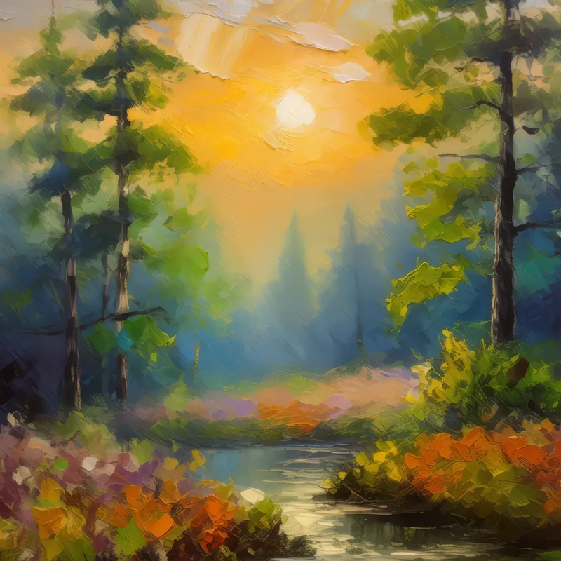 Painting: Forest Morning Mist