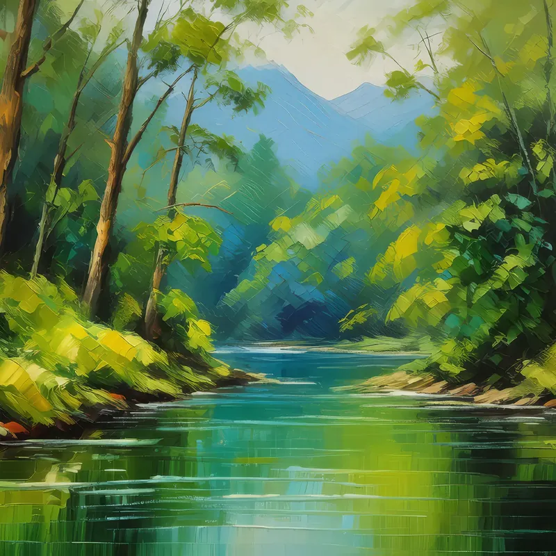 Painting: Forest River Bend
