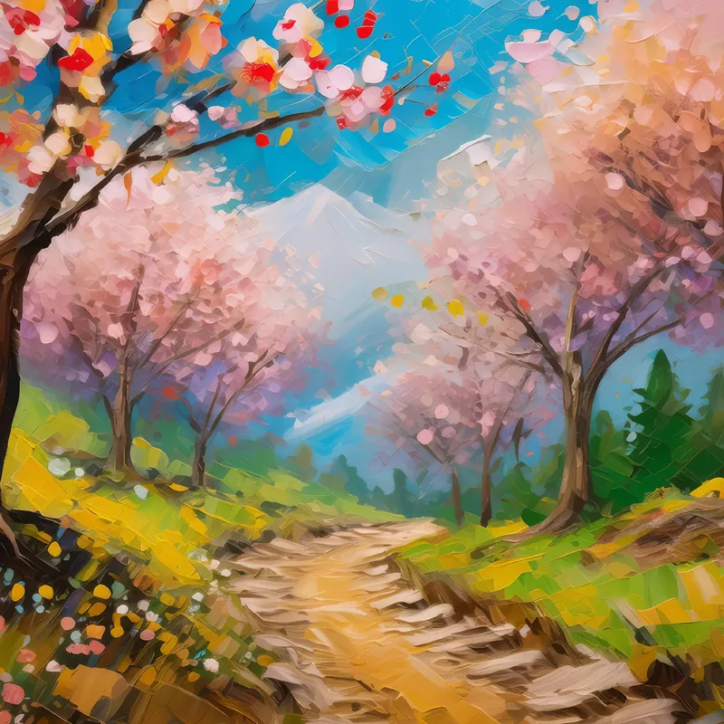 Painting: Forest Spring Blossoms