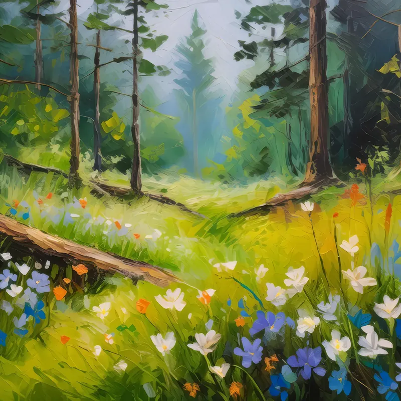 Painting: Forest Spring Meadow
