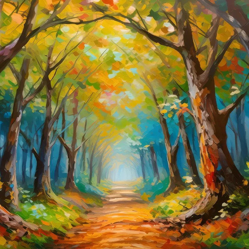 Painting: Forest Tree Tunnel