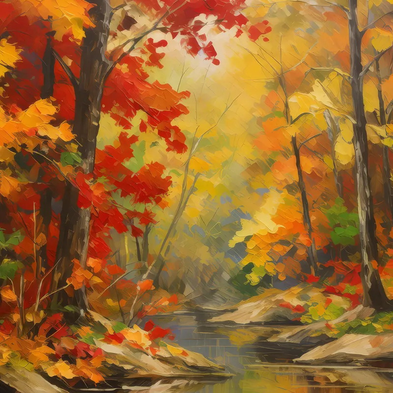 Painting: Forest Vibrant Foliage