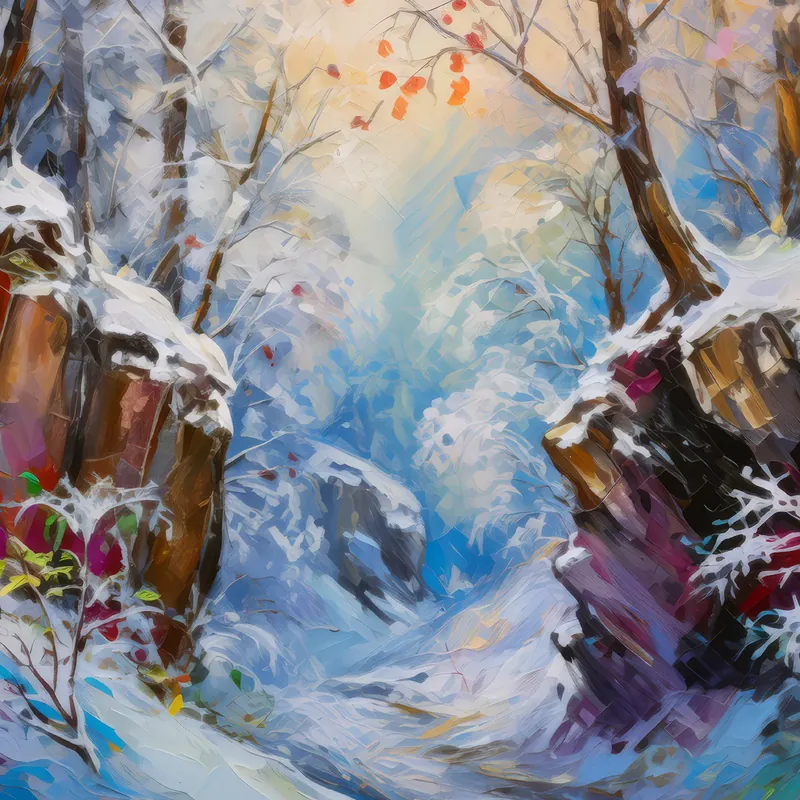 Painting: Frosted Forest Chasm