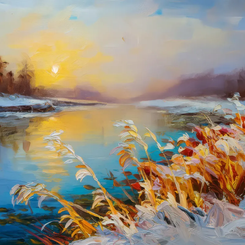 Painting: Frosty Tundra Riverbank