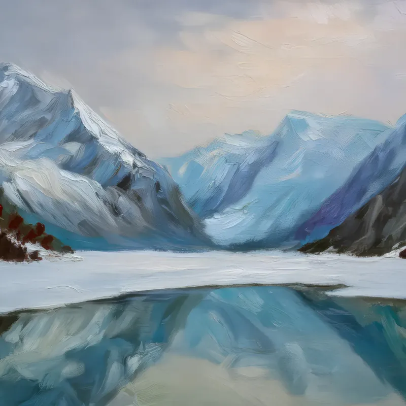 Painting: Frozen Alpine Majesty