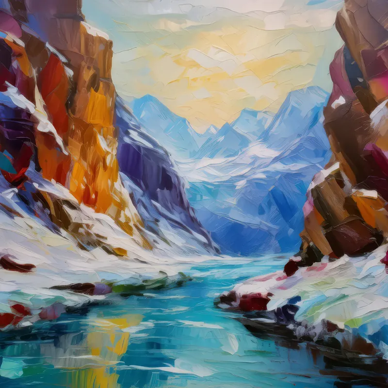 Painting: Frozen Desert Canyon