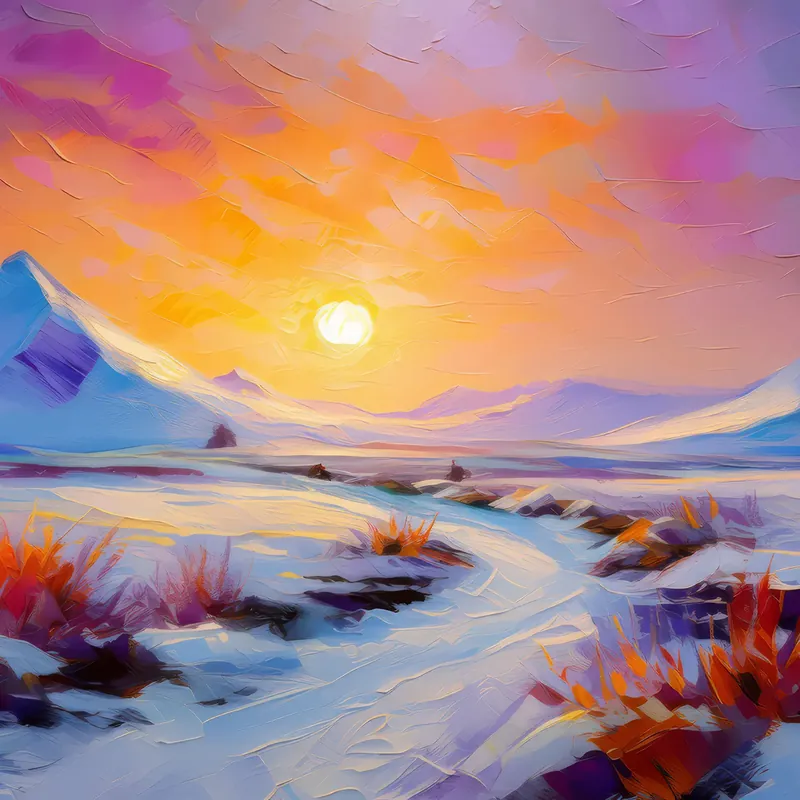 Painting: Frozen Desert Sunset