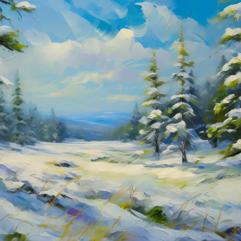 Painting: Frozen Forest Meadow