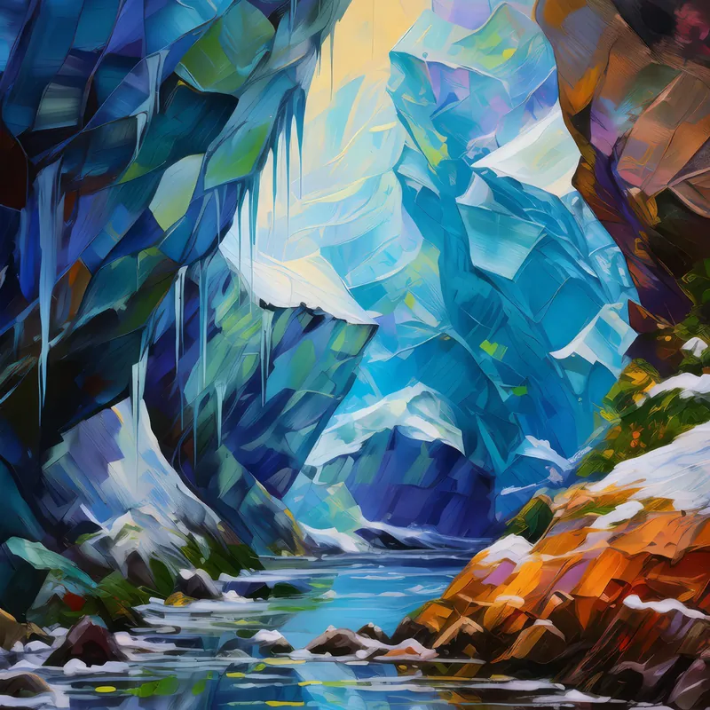 Painting: Frozen Glacier Grotto