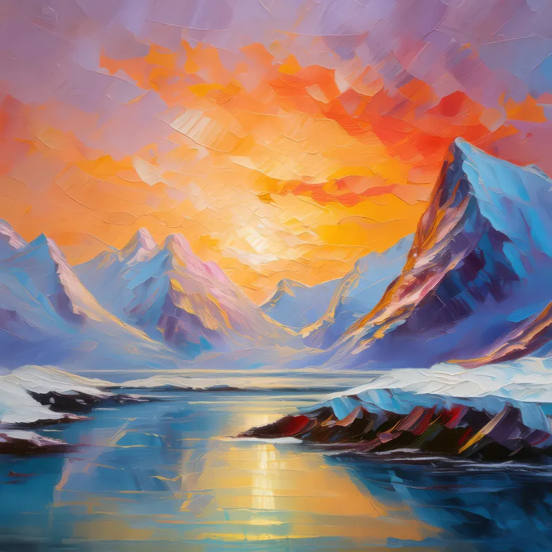 Painting: Frozen Mountain Dawn