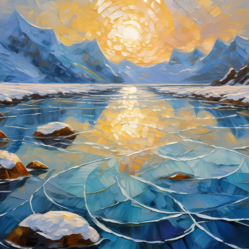 Painting: Frozen Patterns on the Ice