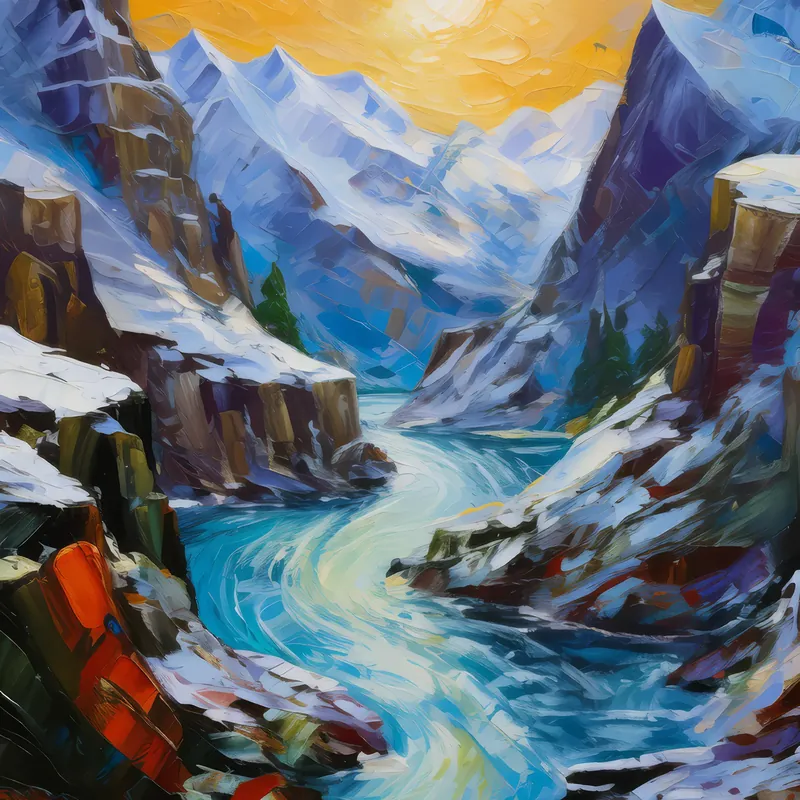 Painting: Frozen River Canyon