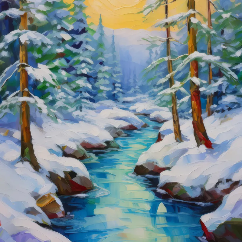 Painting: Frozen Streambed