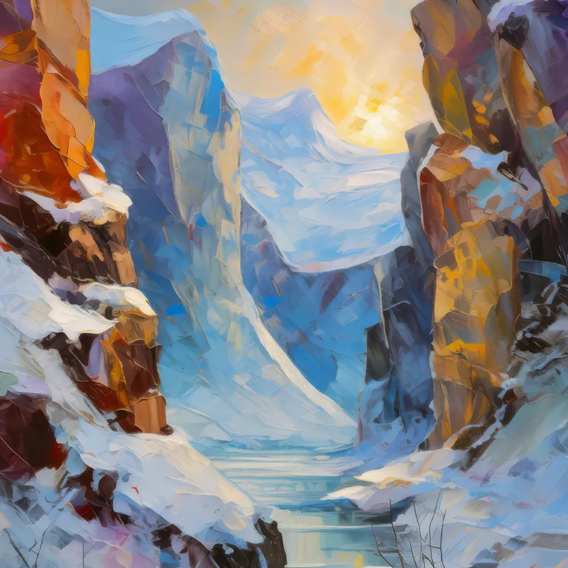 Painting: Frozen Tundra Chasm